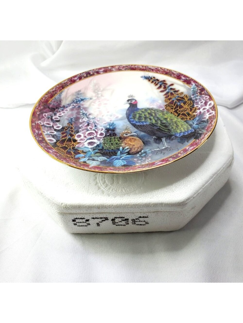 Elegance Peacock Plate By Lily Chang Gardens Of Paradise 1993 COA - Picture 11 of 11